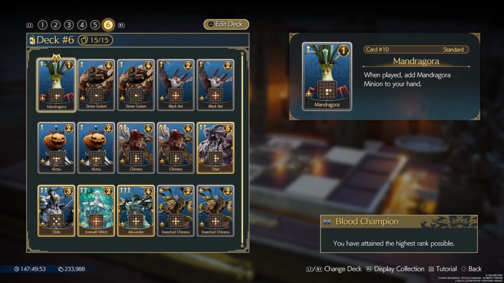 FF7 Rebirth Queen's Blood deck with Odin and Alexander for the Shadowblood Queen fight.